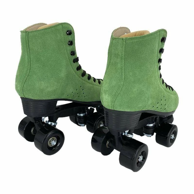Nuheel® Woman Nuheel Green Suede Double Row Roller Skates Women Pu Four-Wheel Plastic Steel Base Roller Shoes,Size 4.5-13.5 5 Nuheel® Woman Nuheel Green Suede Double Row Roller Skates Women Pu Four-Wheel Plastic Steel Base Roller Shoes,Size 4.5-13.5