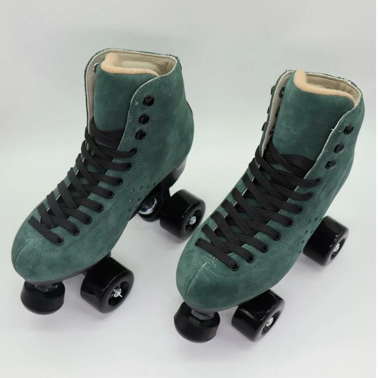 Nuheel® Woman Nuheel Green Suede Double Row Roller Skates Women Pu Four-Wheel Plastic Steel Base Roller Shoes,Size 4.5-13.5 14 Nuheel® Woman Nuheel Green Suede Double Row Roller Skates Women Pu Four-Wheel Plastic Steel Base Roller Shoes,Size 4.5-13.5