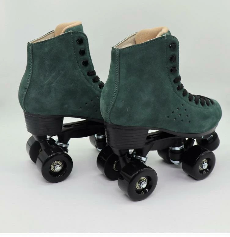 Nuheel® Woman Nuheel Green Suede Double Row Roller Skates Women Pu Four-Wheel Plastic Steel Base Roller Shoes,Size 4.5-13.5 18 Nuheel® Woman Nuheel Green Suede Double Row Roller Skates Women Pu Four-Wheel Plastic Steel Base Roller Shoes,Size 4.5-13.5
