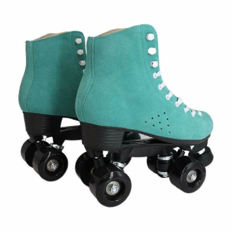 Nuheel® Woman Nuheel Green Suede Double Row Roller Skates Women Pu Four-Wheel Plastic Steel Base Roller Shoes,Size 4.5-13.5 25 Nuheel® Woman Nuheel Green Suede Double Row Roller Skates Women Pu Four-Wheel Plastic Steel Base Roller Shoes,Size 4.5-13.5