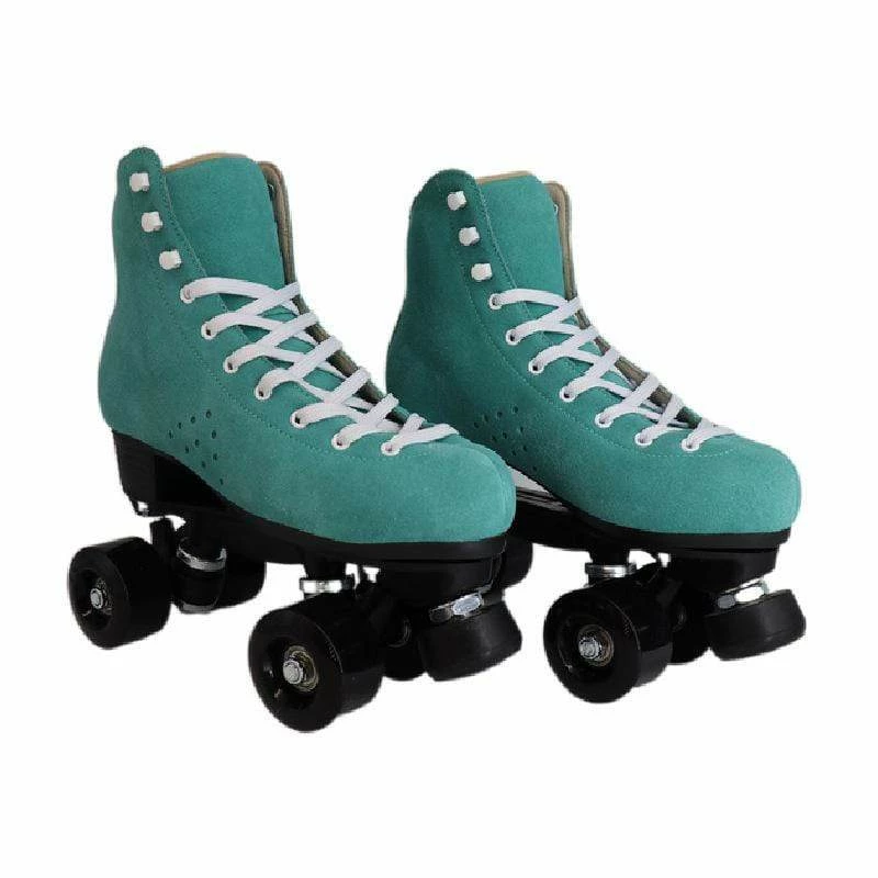 Nuheel® Woman Nuheel Green Suede Double Row Roller Skates Women Pu Four-Wheel Plastic Steel Base Roller Shoes,Size 4.5-13.5 26 Nuheel® Woman Nuheel Green Suede Double Row Roller Skates Women Pu Four-Wheel Plastic Steel Base Roller Shoes,Size 4.5-13.5
