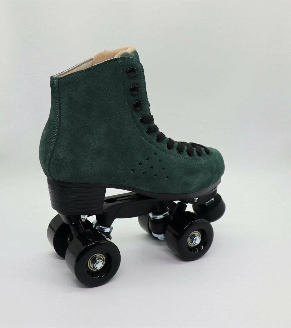 Nuheel® Woman Nuheel Green Suede Double Row Roller Skates Women Pu Four-Wheel Plastic Steel Base Roller Shoes,Size 4.5-13.5 19 Nuheel® Woman Nuheel Green Suede Double Row Roller Skates Women Pu Four-Wheel Plastic Steel Base Roller Shoes,Size 4.5-13.5