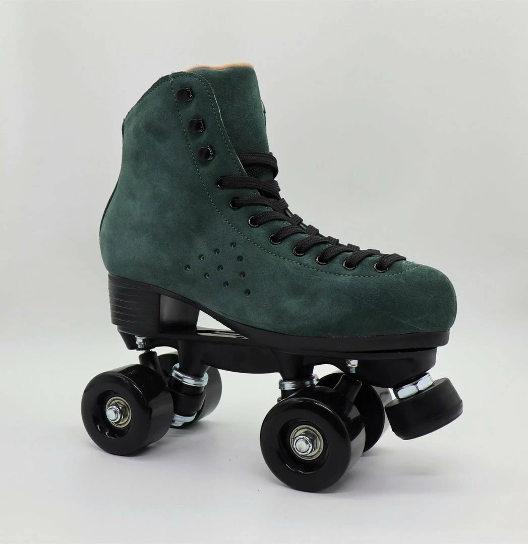 Nuheel® Woman Nuheel Green Suede Double Row Roller Skates Women Pu Four-Wheel Plastic Steel Base Roller Shoes,Size 4.5-13.5 20 Nuheel® Woman Nuheel Green Suede Double Row Roller Skates Women Pu Four-Wheel Plastic Steel Base Roller Shoes,Size 4.5-13.5