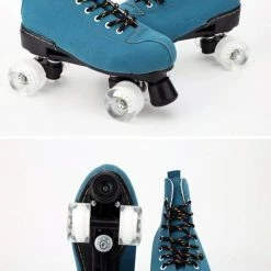 Nuheel® Nuheel Suede Double Row Outdoor Roller Skates Women Skates For Boys