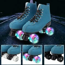 Nuheel® Nuheel Suede Double Row Outdoor Roller Skates Women Skates For Boys