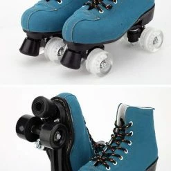 Nuheel® Nuheel Suede Double Row Outdoor Roller Skates Women Skates For Boys