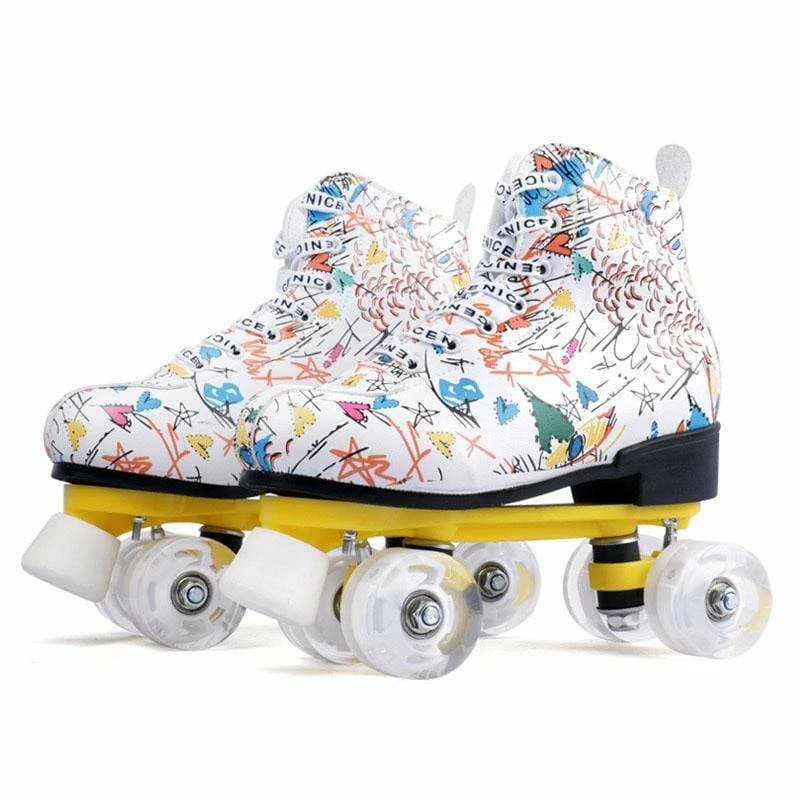 Nuheel® Functional Shoes Nuheel Graffiti Outdoor Roller Skates Women White EU Size 34-45 4 Nuheel® Functional Shoes Nuheel Graffiti Outdoor Roller Skates Women White EU Size 34-45