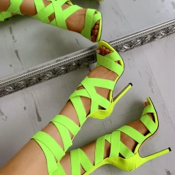 Nuheel® Bandage Lace-Up Zipper Back Thin Heels