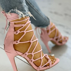 Nuheel® Woman NUHEEL HIGH HEELS SANDALS For Womens ZIPPER HOLLOW OUT LACE UP THIN
