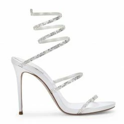 Nuheel® Lightly Diamond Padded Insole Spiral Silver Heels Woman