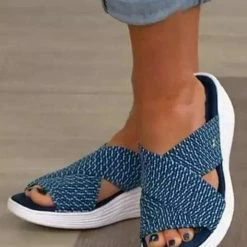 Nuheel® Woman Stretch Cross Slip On Flat Slippers Stretch Cross Orthotic Slide Sandals