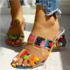 Nuheel® Woman Sandals Women Square Heels Summer Sandals Peep Toe Ladies Multi Colors Wedge Shoes 1 Nuheel® Woman Sandals Women Square Heels Summer Sandals Peep Toe Ladies Multi Colors Wedge Shoes