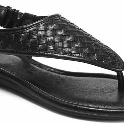 Nuheel® Women's Open Toe Woven Leather Flat Sandals Studded Sandals For Summer