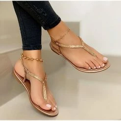 Nuheel® Summer Shoes For Women Slip On Sandals Clip Toe Fashion Rhinestone Bling Fat Footwear Woman