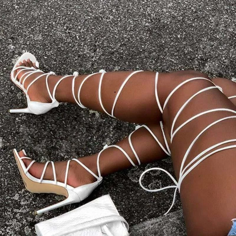 Nuheel® Nuheel 2021 New Women Knee High Sandals Open Toe Lace Up Cross Strappy Fashion Sexy Shoes Slippers & Sandals 3 Nuheel® Nuheel 2021 New Women Knee High Sandals Open Toe Lace Up Cross Strappy Fashion Sexy Shoes Slippers & Sandals