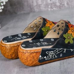 Nuheel® Woman Womens Platform Sandals Shoes For Summer Leather Slipper Mule Clogs