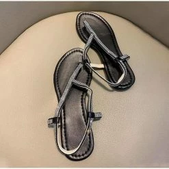 Nuheel® Summer Shoes For Women Slip On Sandals Clip Toe Fashion Rhinestone Bling Fat Footwear Woman