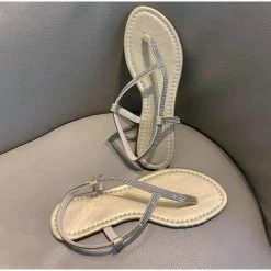 Nuheel® Summer Shoes For Women Slip On Sandals Clip Toe Fashion Rhinestone Bling Fat Footwear Woman