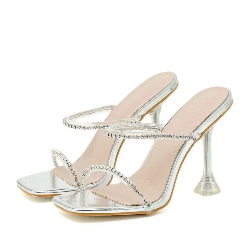 Nuheel® Woman Slippers Fashion Transparent Crystal Rhinestone Clear Strange Heels Wedding Shoes 10 Nuheel® Woman Slippers Fashion Transparent Crystal Rhinestone Clear Strange Heels Wedding Shoes