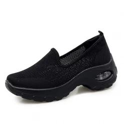 Nuheel® Womens Loafers Slip-Ons Wedge Heel Mesh Arch Support Platform Sole Lightweight Sneakers