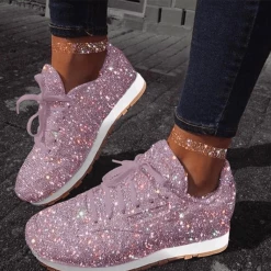 Nuheel® Women's Trainers Athletic Shoes Muffin Rhinestone Crystal Sneakers Sequins Bling Bling Sneakers Woman 24 Nuheel® Women's Trainers Athletic Shoes Muffin Rhinestone Crystal Sneakers Sequins Bling Bling Sneakers Woman