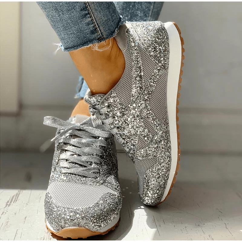 Nuheel® Women's Trainers Athletic Shoes Muffin Rhinestone Crystal Sneakers Sequins Bling Bling Sneakers Woman 3 Nuheel® Women's Trainers Athletic Shoes Muffin Rhinestone Crystal Sneakers Sequins Bling Bling Sneakers Woman
