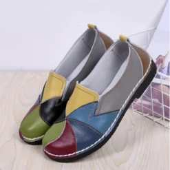 Nuheel® Womens Loafers Casual Daily Walking Shoes Leather Nappa Leather Color Block Solid Colored Woman