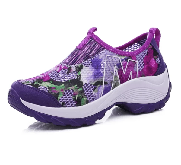 Nuheel® Womens Loafers Wedge Heel Round Toe Printed Walking Shoes Platform Air Cushion Sneakers Woman 4 Nuheel® Womens Loafers Wedge Heel Round Toe Printed Walking Shoes Platform Air Cushion Sneakers Woman