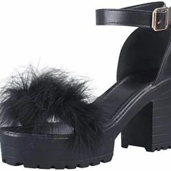 Nuheel® Womens Platform Sandals Chunky Heel Open Toe Strap High Heeled Dress Pumps