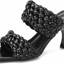 Nuheel® Nuheel Women's Stiletto Mules Sandals High Heel Slides Slip On Square Open Toe Dress Backless Heeled Slippers Woman