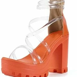 Nuheel® Womens Platform Sandals Chunky Heel Open Toe Strap High Heeled Dress Pumps