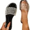 Nuheel® Sandal For Women Rhinestone Comfy Flat Flops Crystal Sandals Woman 2 Nuheel® Sandal For Women Rhinestone Comfy Flat Flops Crystal Sandals Woman