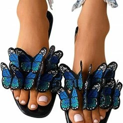 Nuheel® Sandal For Women Rhinestone Comfy Flat Flops Crystal Sandals Woman
