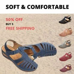 Nuheel® Woman Genuine Leather Casual Orthopedic Sandal Premium Lightweight Leather Sandals
