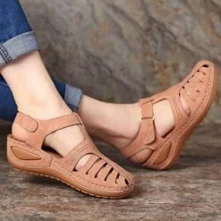 Nuheel® Woman Genuine Leather Casual Orthopedic Sandal Premium Lightweight Leather Sandals