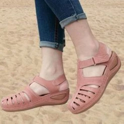 Nuheel® Woman Genuine Leather Casual Orthopedic Sandal Premium Lightweight Leather Sandals