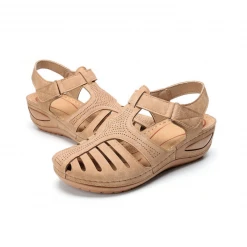 Nuheel® Woman Genuine Leather Casual Orthopedic Sandal Premium Lightweight Leather Sandals