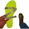 Nuheel® Woman Sandal For Women Rhinestone Comfy Flat Flops Crystal Sandals