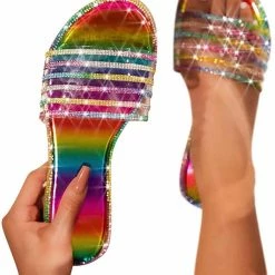Nuheel® Sandal For Women Rhinestone Comfy Flat Flops Crystal Sandals Woman 24 Nuheel® Sandal For Women Rhinestone Comfy Flat Flops Crystal Sandals Woman