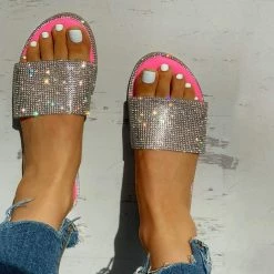 Nuheel® Sandal For Women Rhinestone Comfy Flat Flops Crystal Sandals 24 Nuheel® Sandal For Women Rhinestone Comfy Flat Flops Crystal Sandals