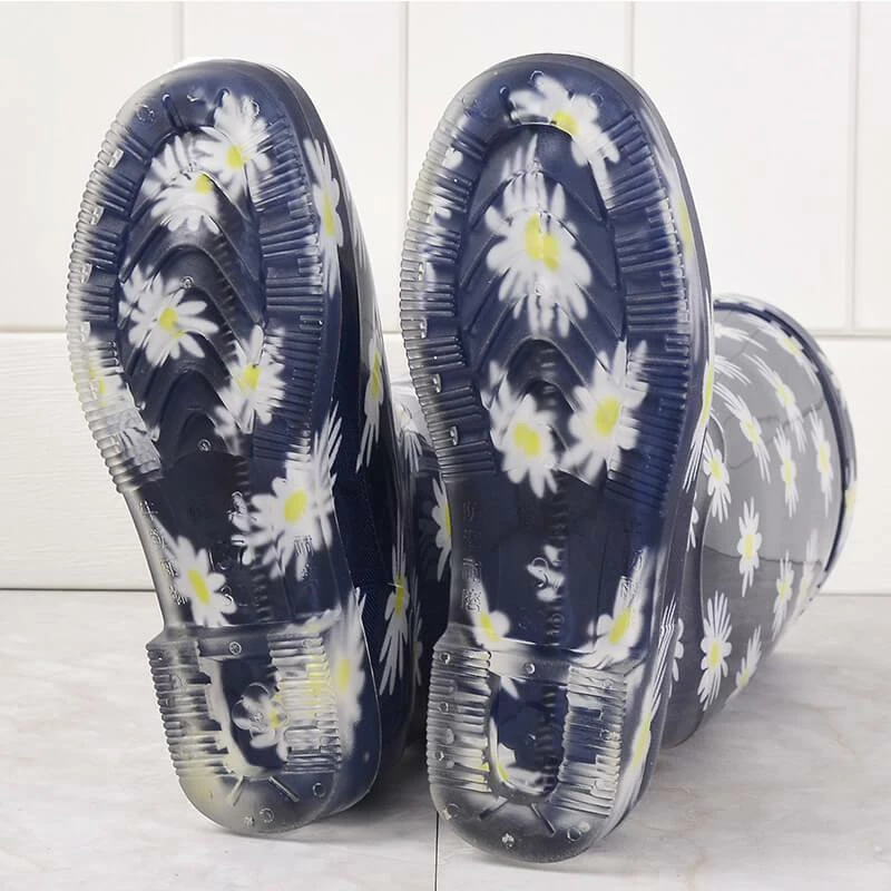 Nuheel® Rain Boots For Women Floral Print Mid Calf Slip On Water Shoes Outdoor Garden Waterproof Work Booties Functional Shoes 8 Nuheel® Rain Boots For Women Floral Print Mid Calf Slip On Water Shoes Outdoor Garden Waterproof Work Booties Functional Shoes