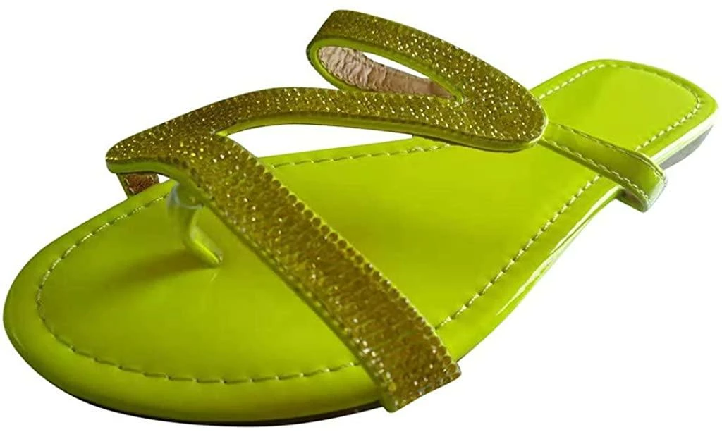 Nuheel® Woman Sandal For Women Rhinestone Comfy Flat Flops Crystal Sandals 5 Nuheel® Woman Sandal For Women Rhinestone Comfy Flat Flops Crystal Sandals
