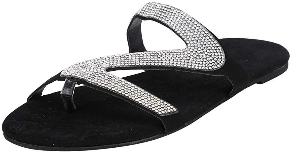 Nuheel® Woman Sandal For Women Rhinestone Comfy Flat Flops Crystal Sandals 16 Nuheel® Woman Sandal For Women Rhinestone Comfy Flat Flops Crystal Sandals