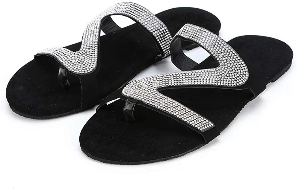 Nuheel® Woman Sandal For Women Rhinestone Comfy Flat Flops Crystal Sandals 15 Nuheel® Woman Sandal For Women Rhinestone Comfy Flat Flops Crystal Sandals