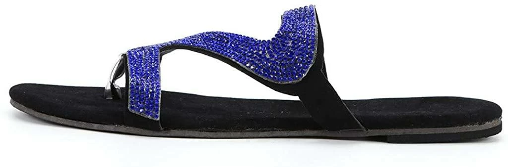 Nuheel® Woman Sandal For Women Rhinestone Comfy Flat Flops Crystal Sandals 8 Nuheel® Woman Sandal For Women Rhinestone Comfy Flat Flops Crystal Sandals