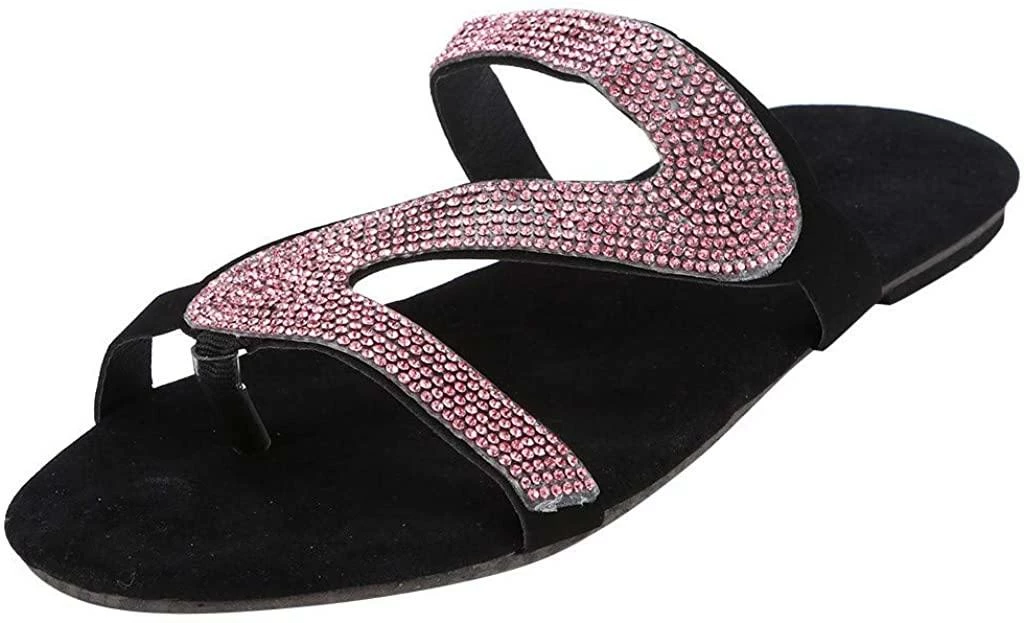 Nuheel® Woman Sandal For Women Rhinestone Comfy Flat Flops Crystal Sandals 12 Nuheel® Woman Sandal For Women Rhinestone Comfy Flat Flops Crystal Sandals
