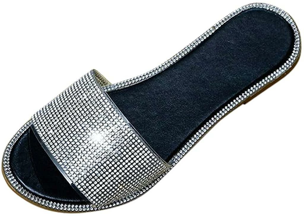 Nuheel® Sandal For Women Rhinestone Comfy Flat Flops Crystal Sandals 6 Nuheel® Sandal For Women Rhinestone Comfy Flat Flops Crystal Sandals