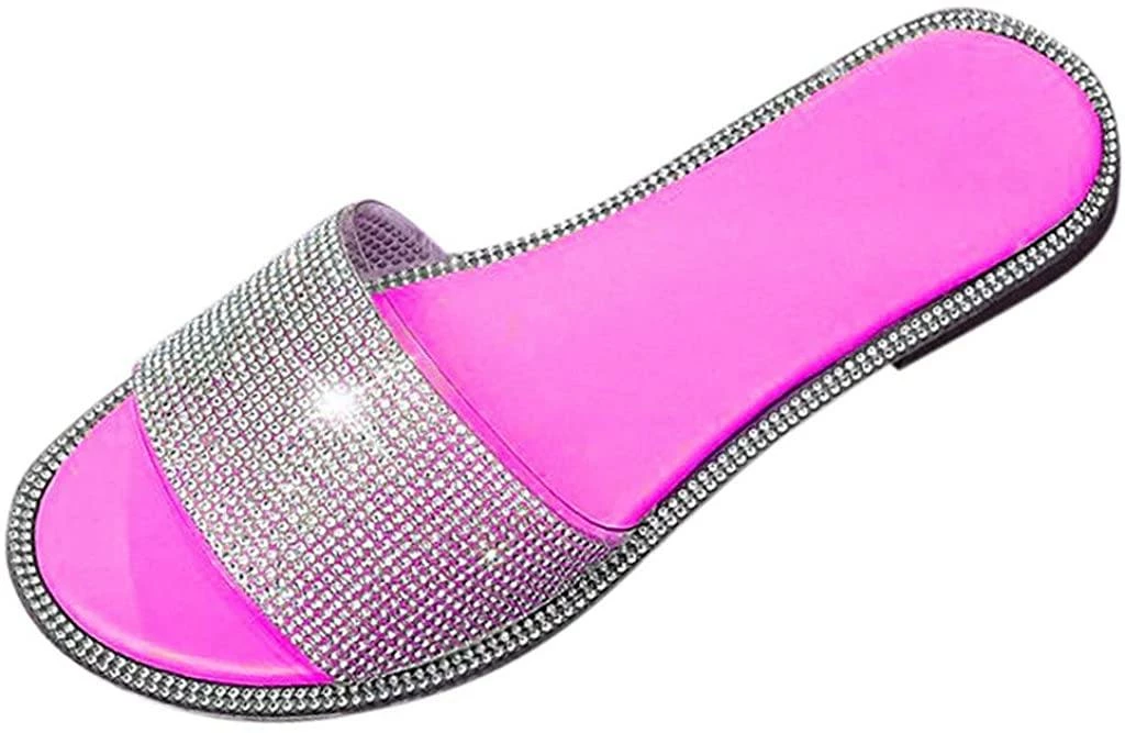Nuheel® Sandal For Women Rhinestone Comfy Flat Flops Crystal Sandals 12 Nuheel® Sandal For Women Rhinestone Comfy Flat Flops Crystal Sandals