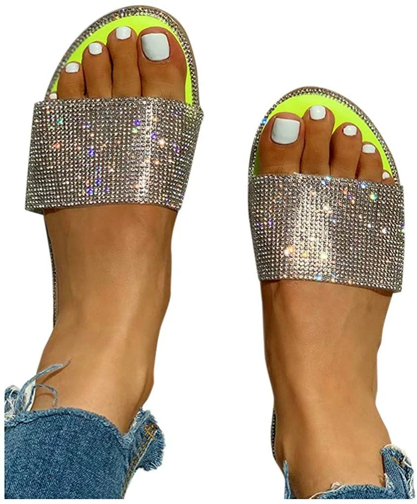 Nuheel® Sandal For Women Rhinestone Comfy Flat Flops Crystal Sandals 14 Nuheel® Sandal For Women Rhinestone Comfy Flat Flops Crystal Sandals