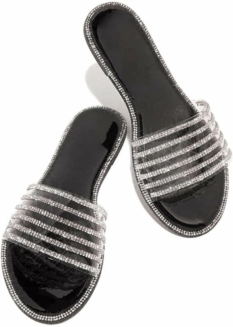 Nuheel® Sandal For Women Rhinestone Comfy Flat Flops Crystal Sandals Woman 5 Nuheel® Sandal For Women Rhinestone Comfy Flat Flops Crystal Sandals Woman